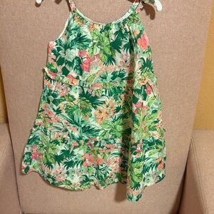 Janie and Jack Girls Green Tropical Floral Sundress Top